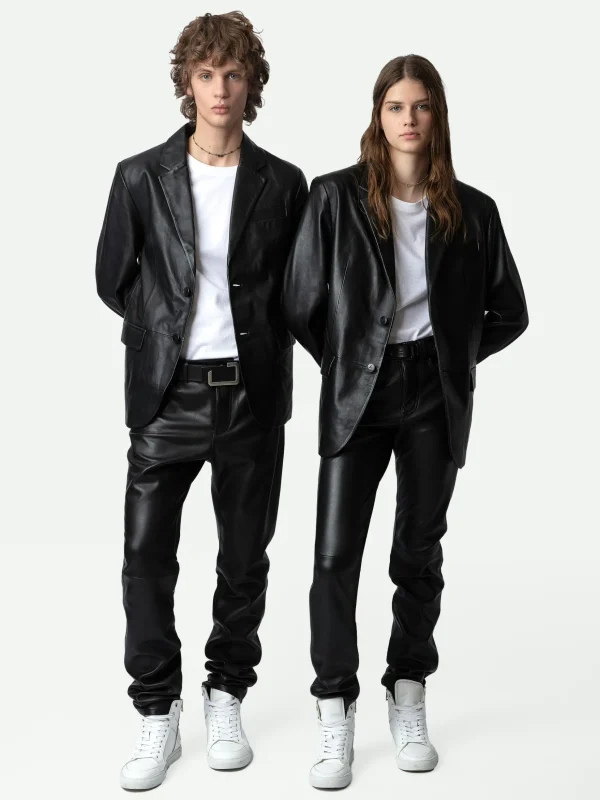 Zadig&Voltaire Valfried Leather Blazer Black Sale