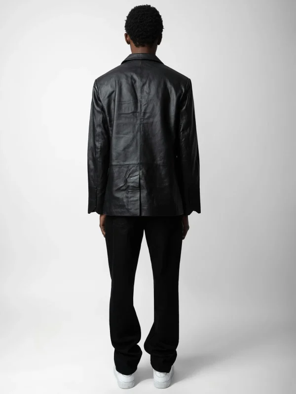 Zadig&Voltaire Valfried Leather Blazer Black Sale