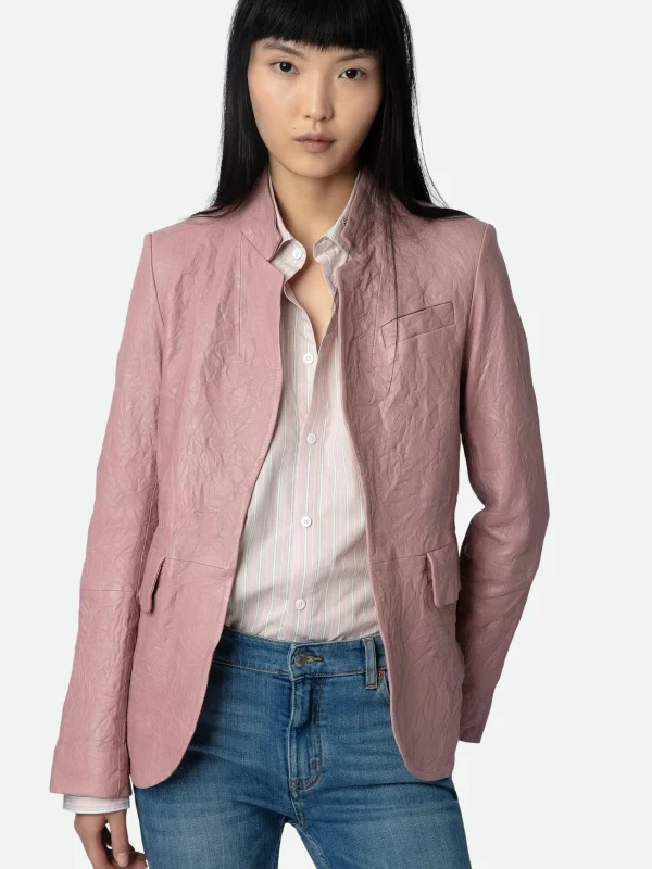 Zadig&Voltaire Very Crinkled Leather Blazer Primrose Sale