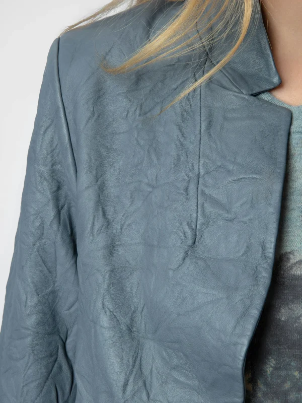 Zadig&Voltaire Verys Crinkled Leather Blazer Light blue Best