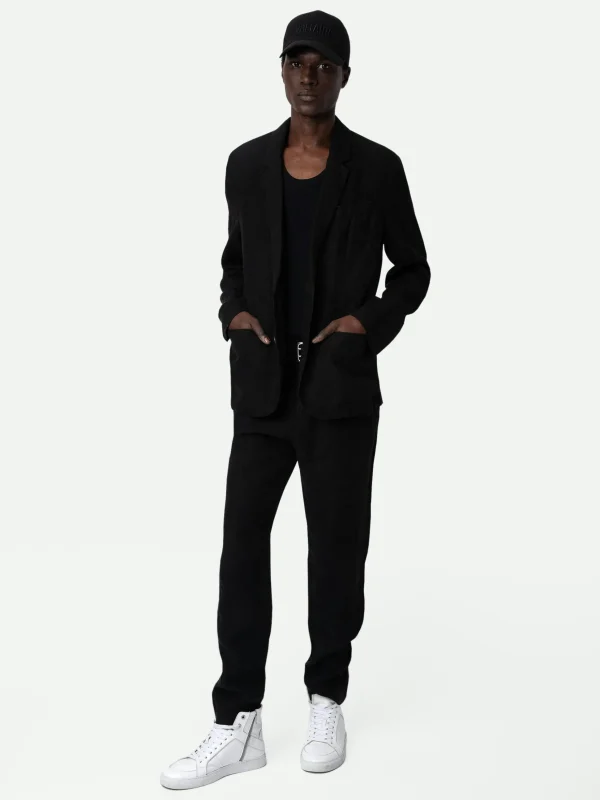 Zadig&Voltaire Viks Linen Blazer Black Clearance