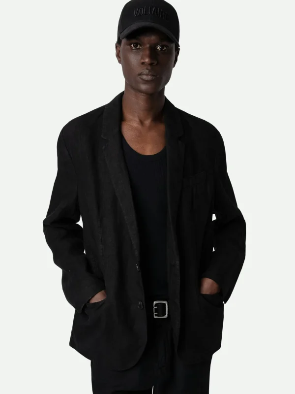 Zadig&Voltaire Viks Linen Blazer Black Clearance