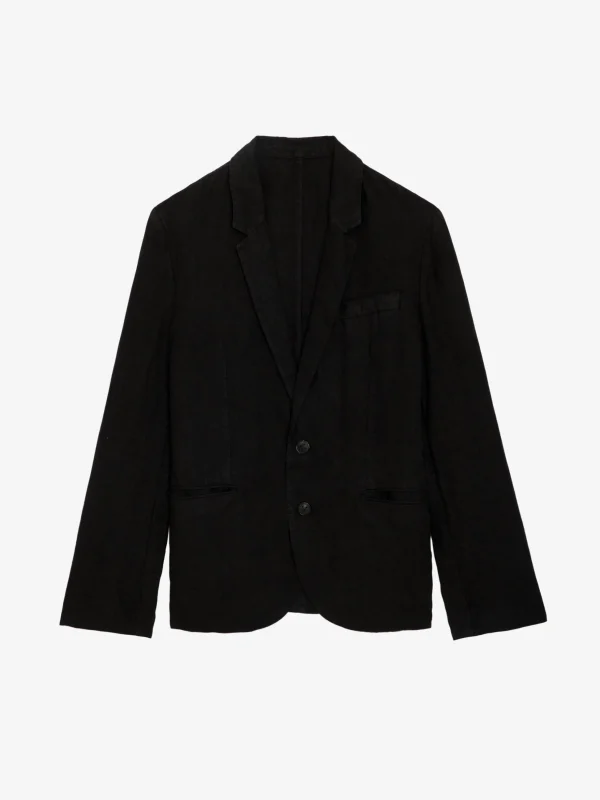 Zadig&Voltaire Viks Linen Blazer Black Clearance