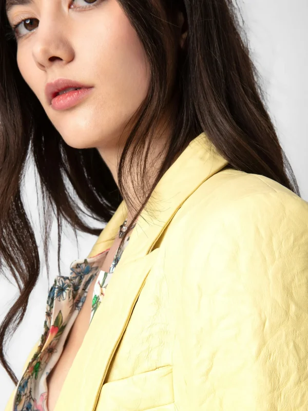 Zadig&Voltaire Visko Crinkled Leather Blazer Shea Discount