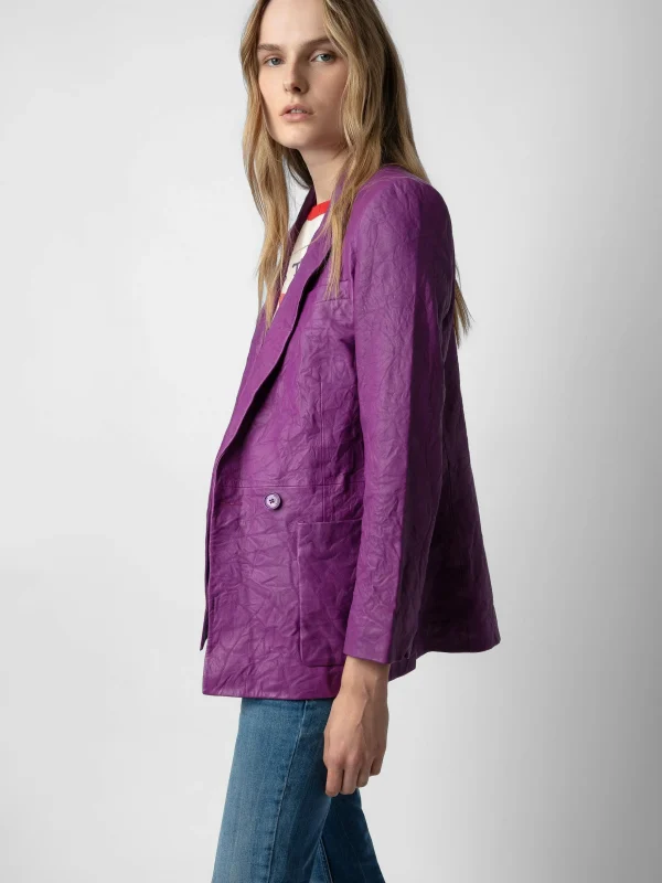 Zadig&Voltaire Visko Crinkled Leather Blazer Goa Hot