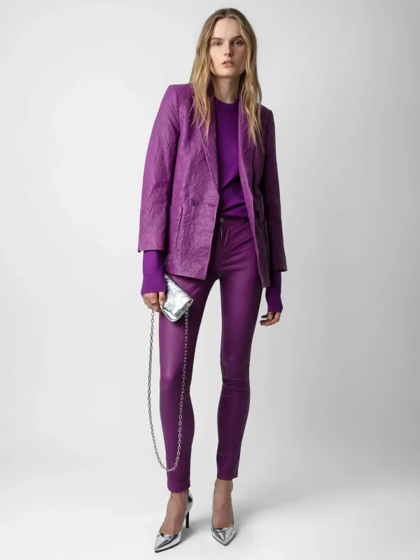 Zadig&Voltaire Visko Crinkled Leather Blazer Goa Hot