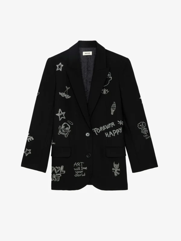 Zadig&Voltaire Viva Diamanté Blazer Black Sale
