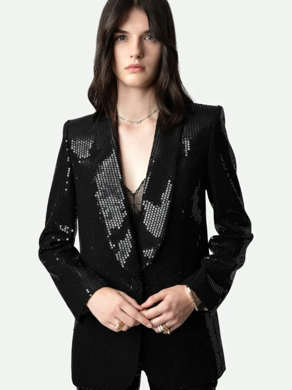 Zadig&Voltaire Vive Sequin Blazer Black Sale