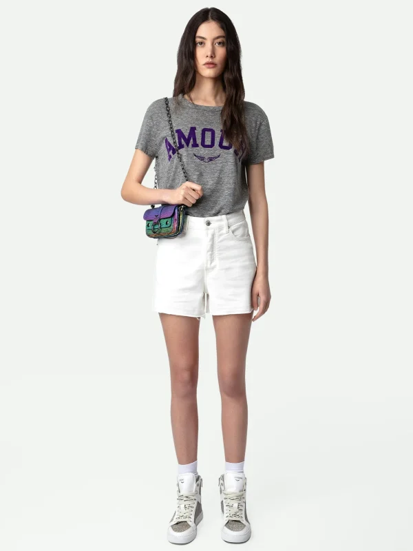 Zadig&Voltaire Walk Amour T-shirt Gris chine Flash Sale