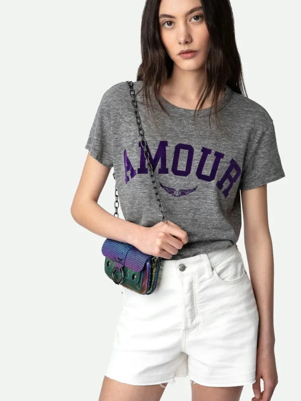 Zadig&Voltaire Walk Amour T-shirt Gris chine Flash Sale