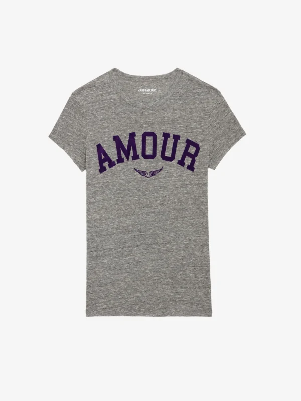 Zadig&Voltaire Walk Amour T-shirt Gris chine Flash Sale