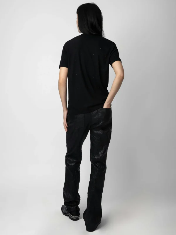 Zadig&Voltaire Wassa Diamanté T-shirt Black Clearance
