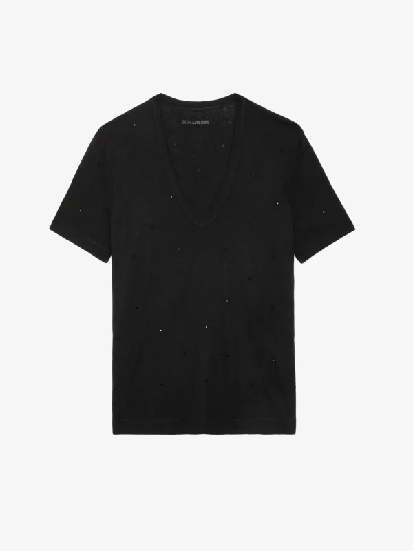 Zadig&Voltaire Wassa Diamanté T-shirt Black Clearance