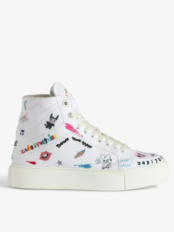 Zadig&Voltaire ZV1747 High Flash Chunky High-Top Sneakers White Fashion
