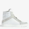 Zadig&Voltaire ZV1747 High Flash High-Top Crinkled Sneakers White Shop