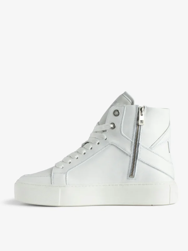Zadig&Voltaire ZV1747 High Flash High-Top Platform Sneakers White Outlet