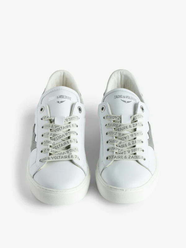 Zadig&Voltaire ZV1747 La Flash Low-Top Sneakers Silver New