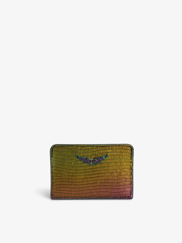 Zadig&Voltaire ZV Pass Embossed Metallic Card Holder Rainbow Outlet