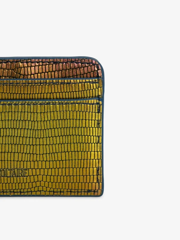 Zadig&Voltaire ZV Pass Embossed Metallic Card Holder Rainbow Outlet